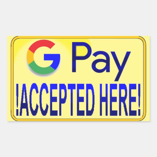 Google Pay akzeptiert hier! Rechteckiger Aufkleber (Vorderseite)