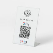 Google Pay QR-Code Geschäft Logo Zahlung Tischmode Sockelschild (Vorderseite)