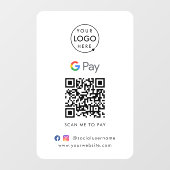 Google Pay QR Code | Konkrete Zahlungsgeschäfte Fensteraufkleber (Blatt)
