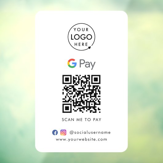 Google Pay QR Code | Konkrete Zahlungsgeschäfte Fensteraufkleber (Blatt 3)
