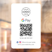 Google Pay QR Code | Konkrete Zahlungsgeschäfte Fensteraufkleber (Blatt 2)