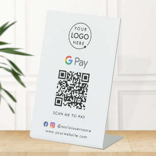 Google Pay QR Code Konkrete Zahlungsgeschäfte Sockelschild
