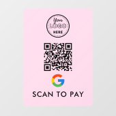 Google Pay QR Code Scan zur Bezahlung moderner Log Fensteraufkleber (Blatt)