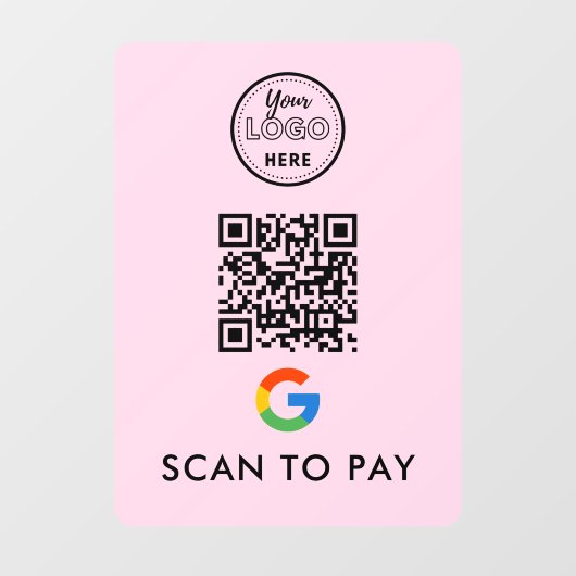 Google Pay QR Code Scan zur Bezahlung moderner Log Fensteraufkleber (Blatt)