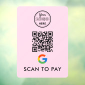 Google Pay QR Code Scan zur Bezahlung moderner Log Fensteraufkleber (Blatt 3)