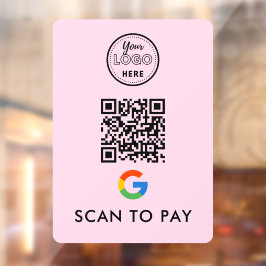 Google Pay QR Code Scan zur Bezahlung moderner Log Fensteraufkleber