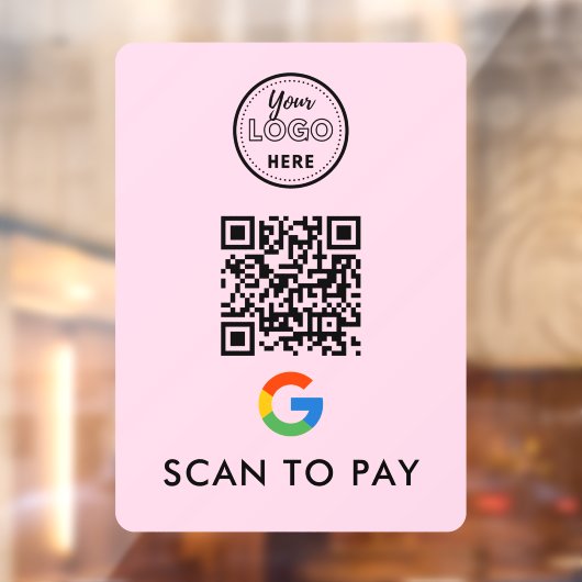 Google Pay QR Code Scan zur Bezahlung moderner Log Fensteraufkleber (Blatt 2)