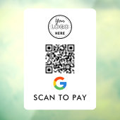 Google Pay QR Code Scan zur Bezahlung moderner Log Fensteraufkleber (Blatt 3)