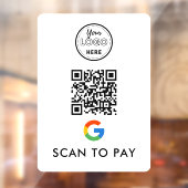 Google Pay QR Code Scan zur Bezahlung moderner Log Fensteraufkleber (Blatt 2)