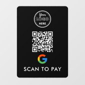 Google Pay QR Code Scan zur Bezahlung moderner Log Fensteraufkleber (Blatt)