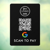 Google Pay QR Code Scan zur Bezahlung moderner Log Fensteraufkleber (Blatt 3)
