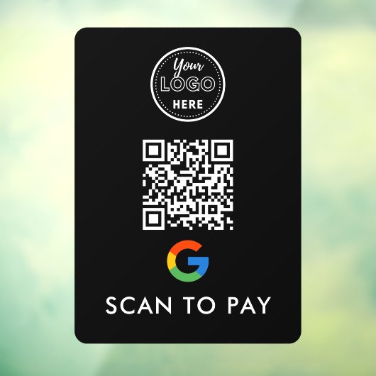 Google Pay QR Code Scan zur Bezahlung moderner Log Fensteraufkleber (Blatt 3)