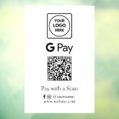 Google Pay QR | Kontaktlose Geschäftszahlung Fensteraufkleber (Blatt 3)