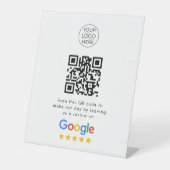 Google QR-Code-Unternehmensbewertung Sockelschild (Vorderseite)