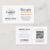 Google Restaurant Logo QR Code Visitenkarte (Vorne/Hinten)