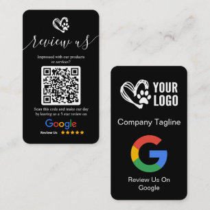 Google Review Anfrage Logo und QR-Code für Dog Gro Visitenkarte