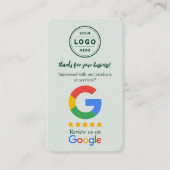 Google-Review-Anfragekarte mit Logo und QR-Code Visitenkarte (Vorderseite)