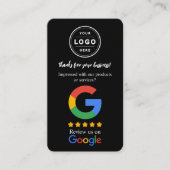 Google Review-Anfragekarte mit Logo und QR-Code Visitenkarte (Vorderseite)