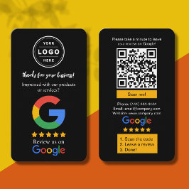 Google Review-Anfragekarte mit Logo und QR-Code Visitenkarte