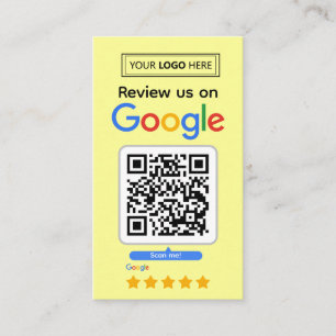 Google-Review-Anfragekarte mit Logo und QR-Code Visitenkarte