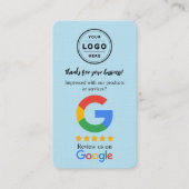 Google-Review-Anfragekarte mit Logo und QR-Code Visitenkarte (Vorderseite)
