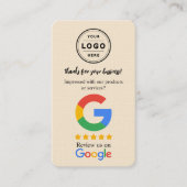 Google-Review-Anfragekarte mit Logo und QR-Code Visitenkarte (Vorderseite)