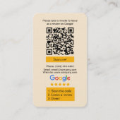 Google-Review-Anfragekarte mit Logo und QR-Code Visitenkarte (Rückseite)