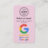 Google Review-Anfragekarte mit Logo und QR-Code Visitenkarte (Vorderseite)