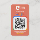 Google-Review-Anfragekarte mit QR-Code Terrakotta Visitenkarte (Vorderseite)