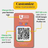 Google-Review-Anfragekarte mit QR-Code Terrakotta Visitenkarte