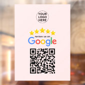 Google Review Business 5 Star QR Code Rosa Fensteraufkleber (Blatt 2)