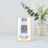 Google Review Business Card mit Coupon-Cut Visitenkarte (Stehend Vorderseite)