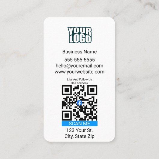 Google Review Business Card mit Facebook Link Visitenkarte (Rückseite)