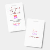 Google review business logo Scan QR review Ausweis (Vorder- & Rückseite)