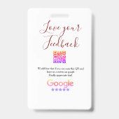 Google review business logo Scan QR review Ausweis (Vorderseite)