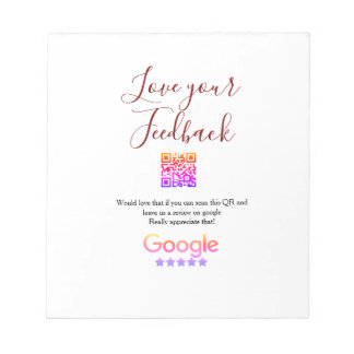 Google review business logo Scan QR review Notizblock