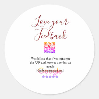 Google review business logo Scan QR review Runder Aufkleber