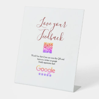 Google review business logo Scan QR review Sockelschild