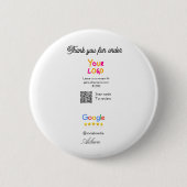 Google review business logo website scan QR code Button (Vorderseite)