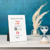 Google review business logo website scan QR code Fotoplatte (Seite)