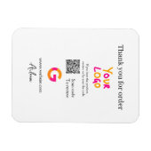 Google review business logo website scan QR code Magnet (Horizontal)