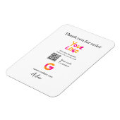 Google review business logo website scan QR code Magnet (Linke Seite)