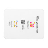 Google review business logo website scan QR code Magnet (Horizontal)
