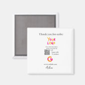 Google review business logo website scan QR code Magnet (Vorderseite/Rückseite)