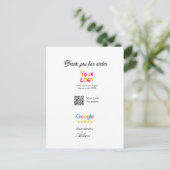Google review business logo website scan QR code Postkarte (Stehend Vorderseite)