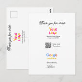 Google review business logo website scan QR code Postkarte (Vorne/Hinten)
