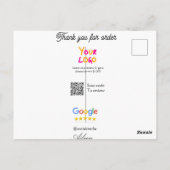 Google review business logo website scan QR code Postkarte (Rückseite)