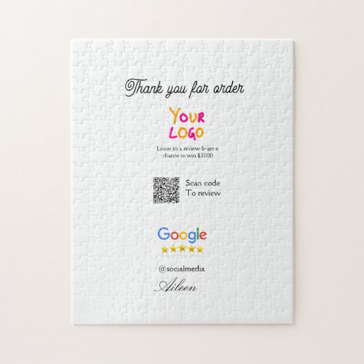 Google review business logo website scan QR code Puzzle (Vertikal)