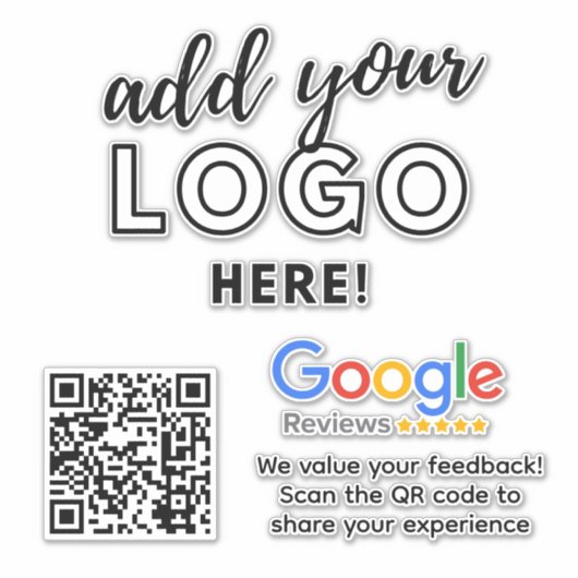 Google Review Call to Act Window Stickers QR CODE Aufkleber (Vorderseite)