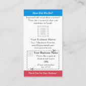 Google Review Card mit Coupon Cutoff & QR Code Visitenkarte (Rückseite)